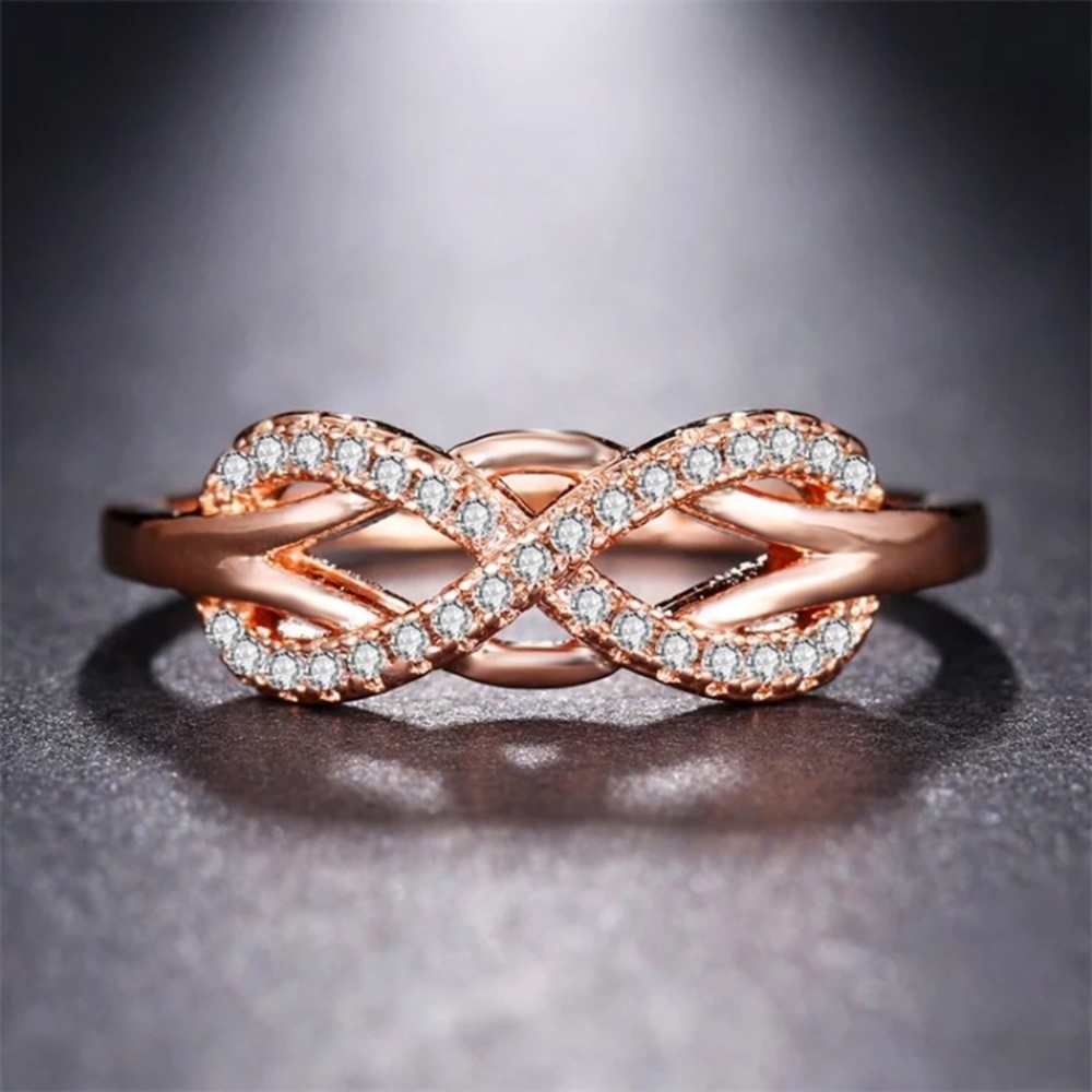 ♾  18K rose gold plated infinite ring - Picture 8 of 8